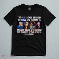 The Difference Between Animals And Humans Funny Democrat T-Shirt thumb 5