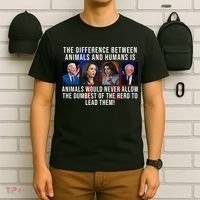 The Difference Between Animals And Humans Funny Democrat T-Shirt thumb 6