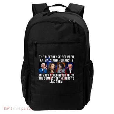 The Difference Between Animals And Humans Funny Democrat Backpack