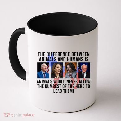 The Difference Between Animals And Humans Funny Democrat Coffee Mug