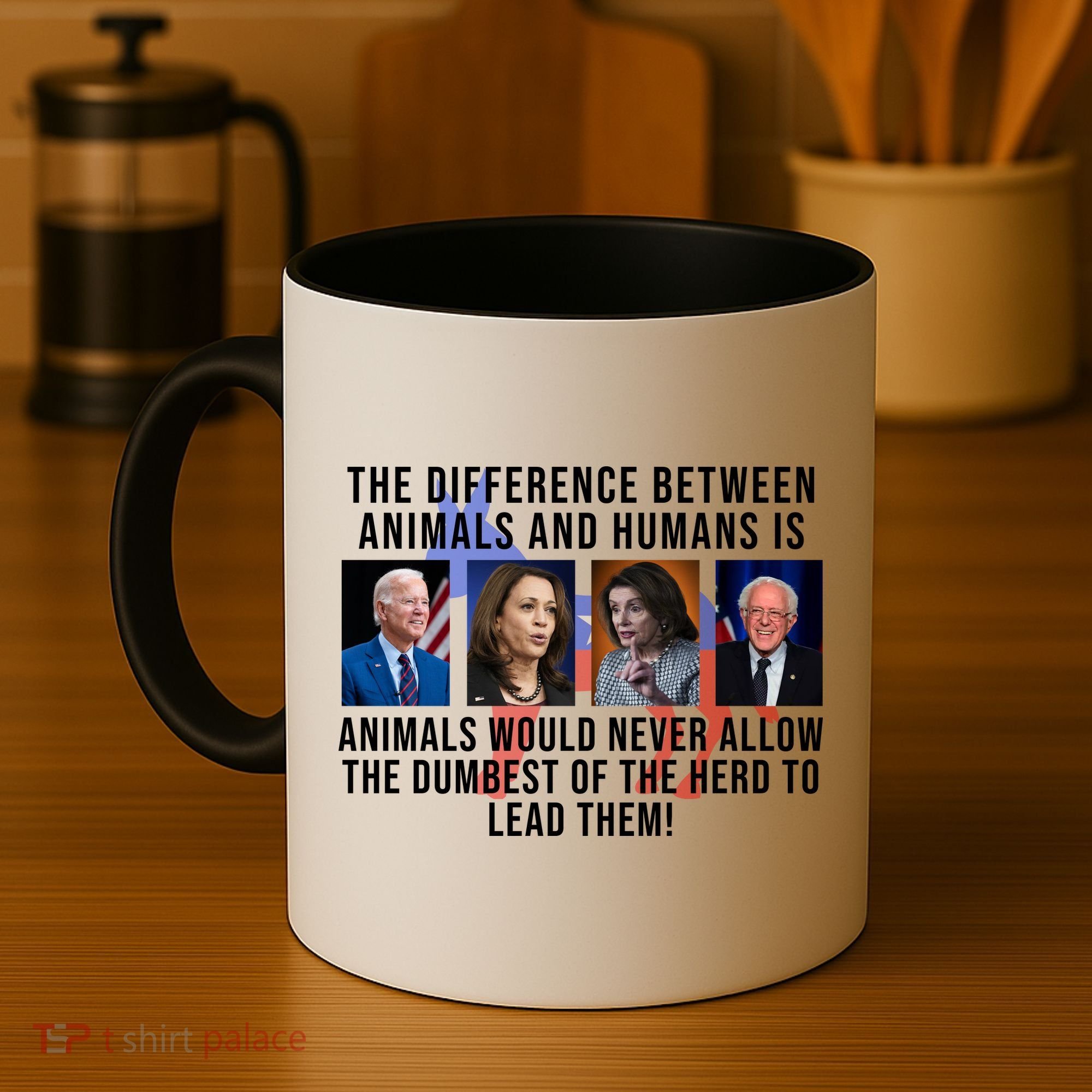 The Difference Between Animals And Humans Funny Democrat Coffee Mug