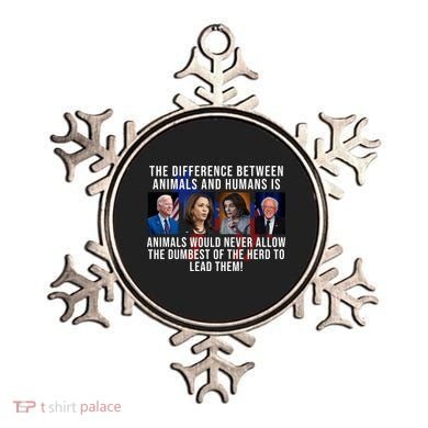 The Difference Between Animals And Humans Funny Democrat Ornament