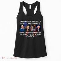 The Difference Between Animals And Humans Funny Democrat Women's Tank Top thumb 0