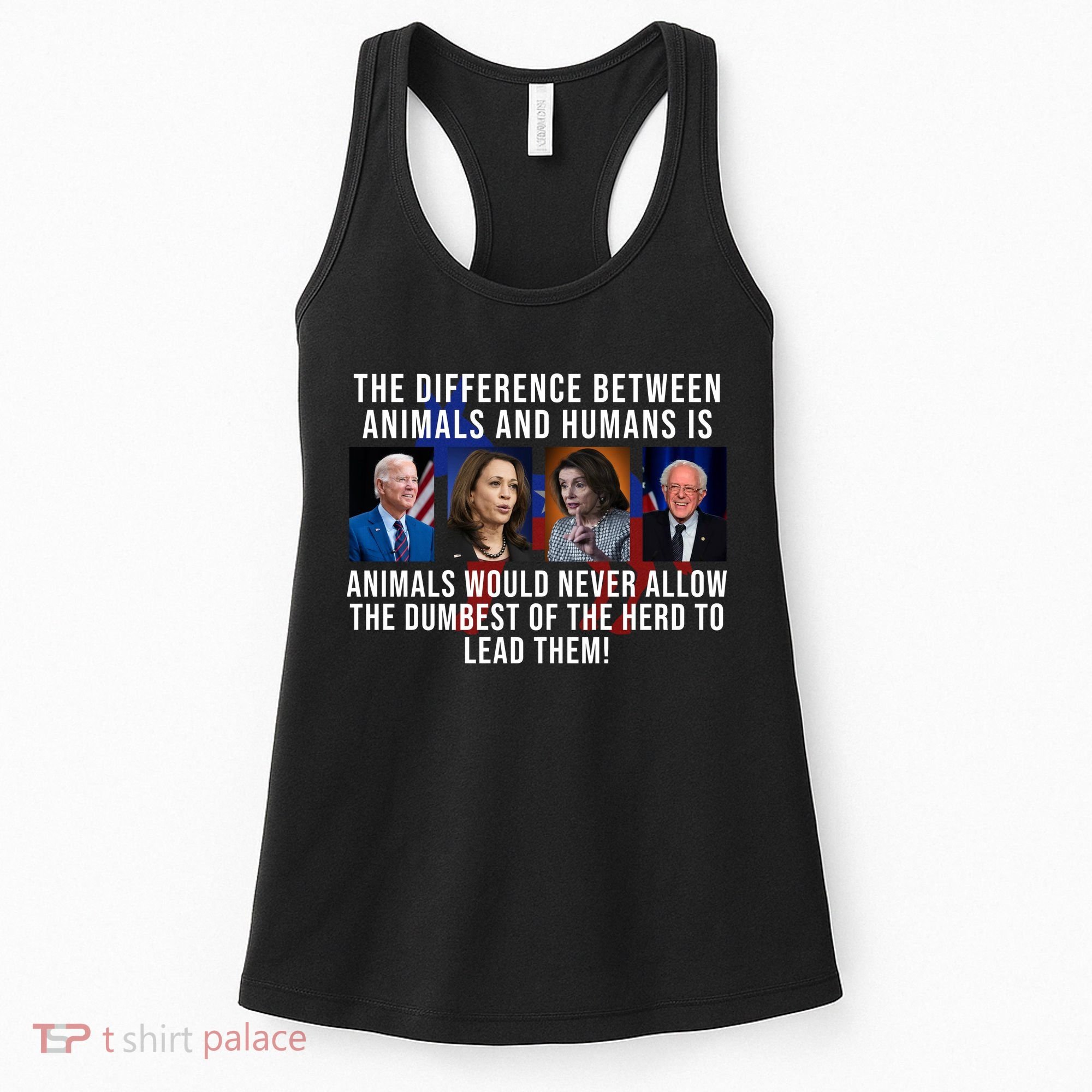 The Difference Between Animals And Humans Funny Democrat Women's Tank Top