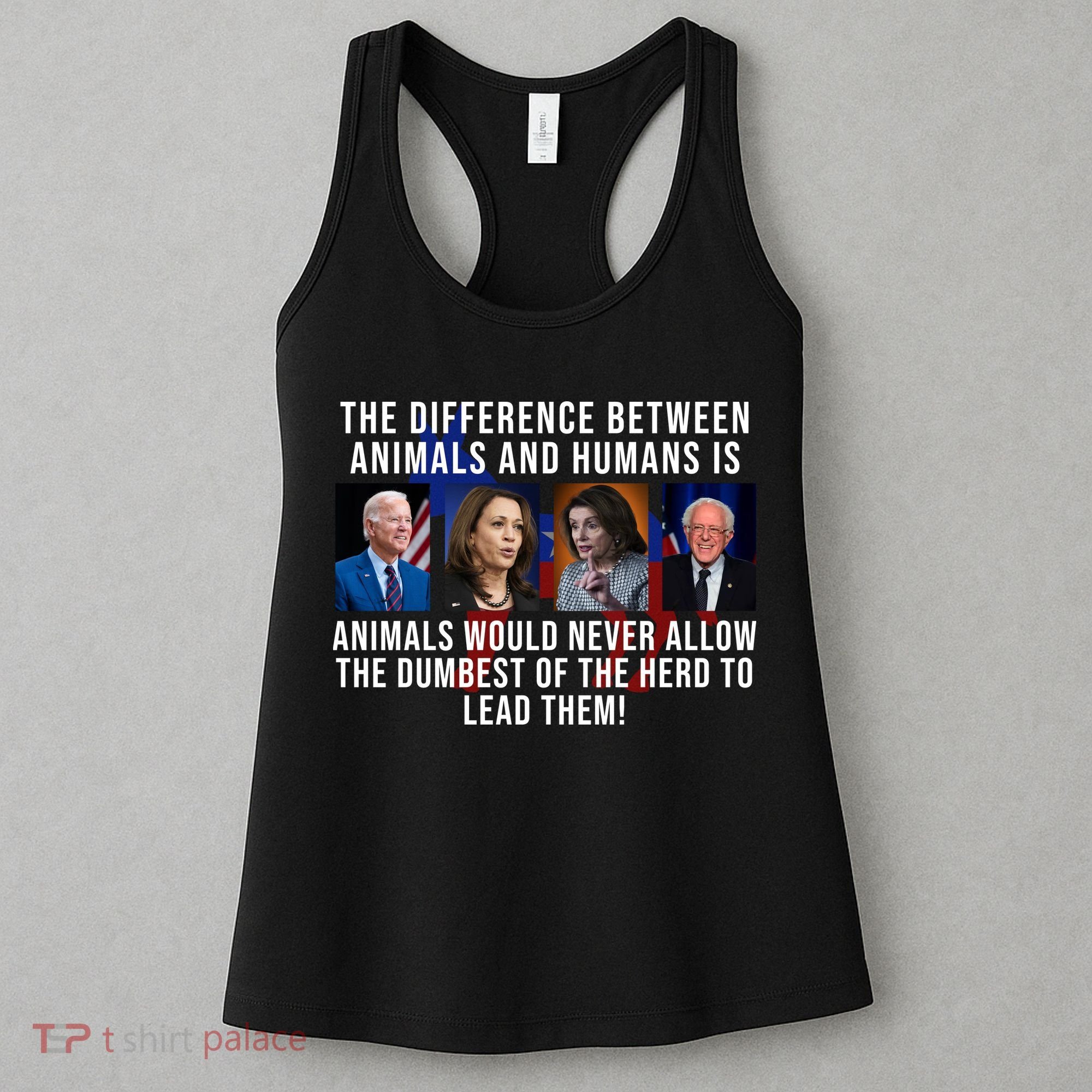 The Difference Between Animals And Humans Funny Democrat Women's Tank Top
