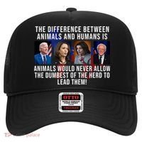 The Difference Between Animals And Humans Funny Democrat Hat thumb 0
