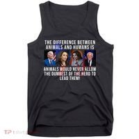The Difference Between Animals And Humans Funny Democrat Tank Top thumb 0