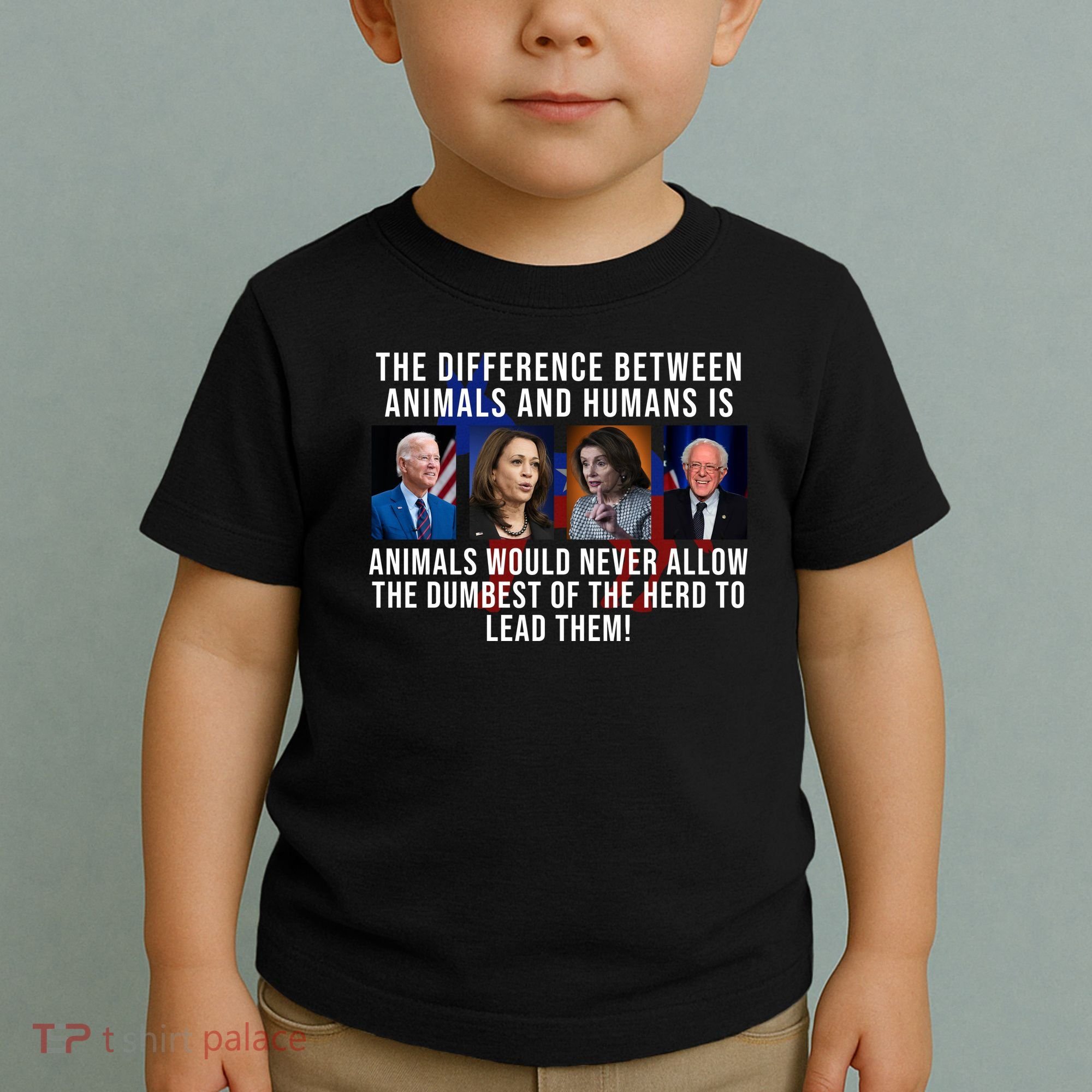 The Difference Between Animals And Humans Funny Democrat Toddler T-Shirt