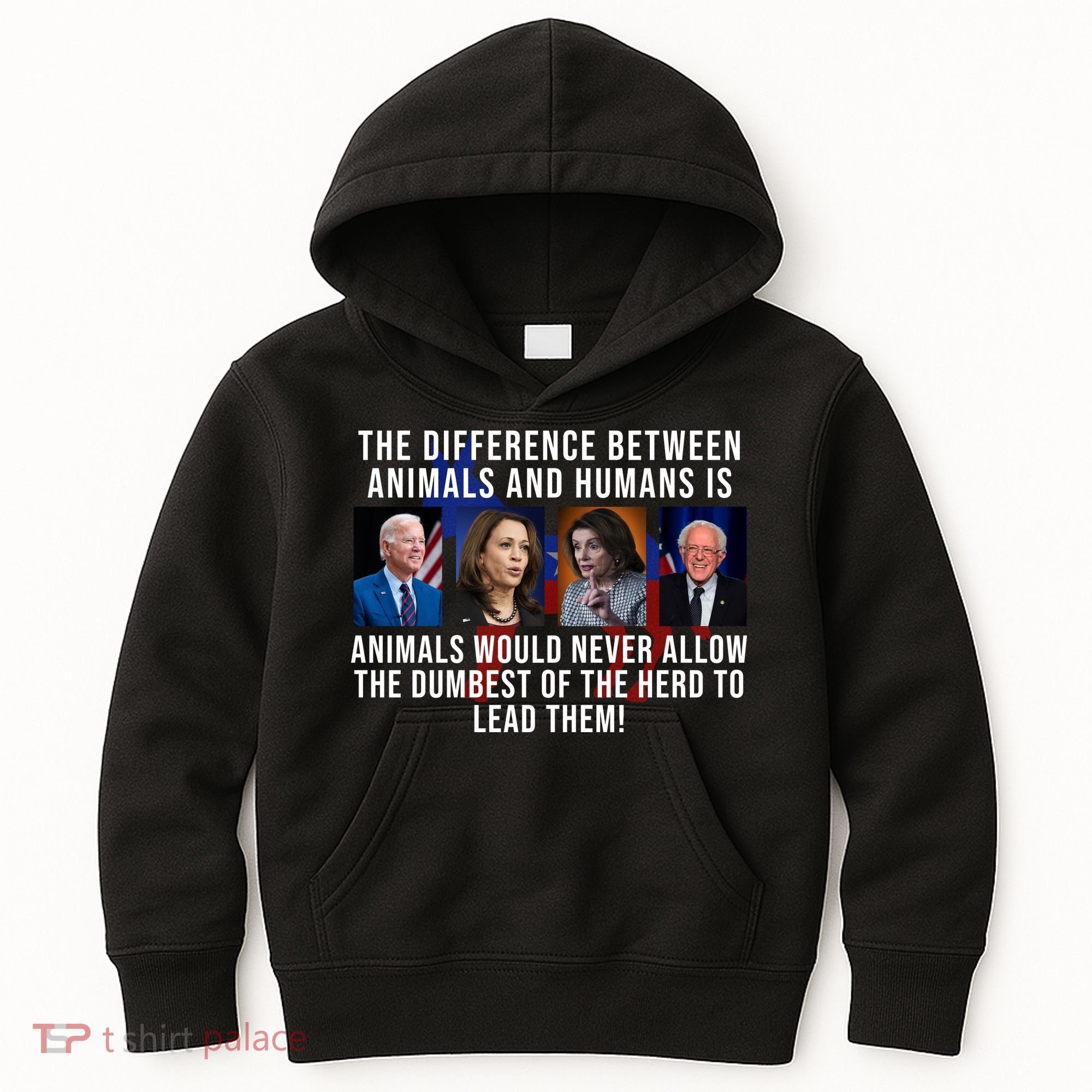 The Difference Between Animals And Humans Funny Democrat Kids Hoodie