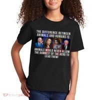 The Difference Between Animals And Humans Funny Democrat Kids T-Shirt thumb 2
