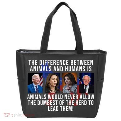 The Difference Between Animals And Humans Funny Democrat Tote Bag