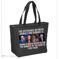 The Difference Between Animals And Humans Funny Democrat Tote Bag thumb 2