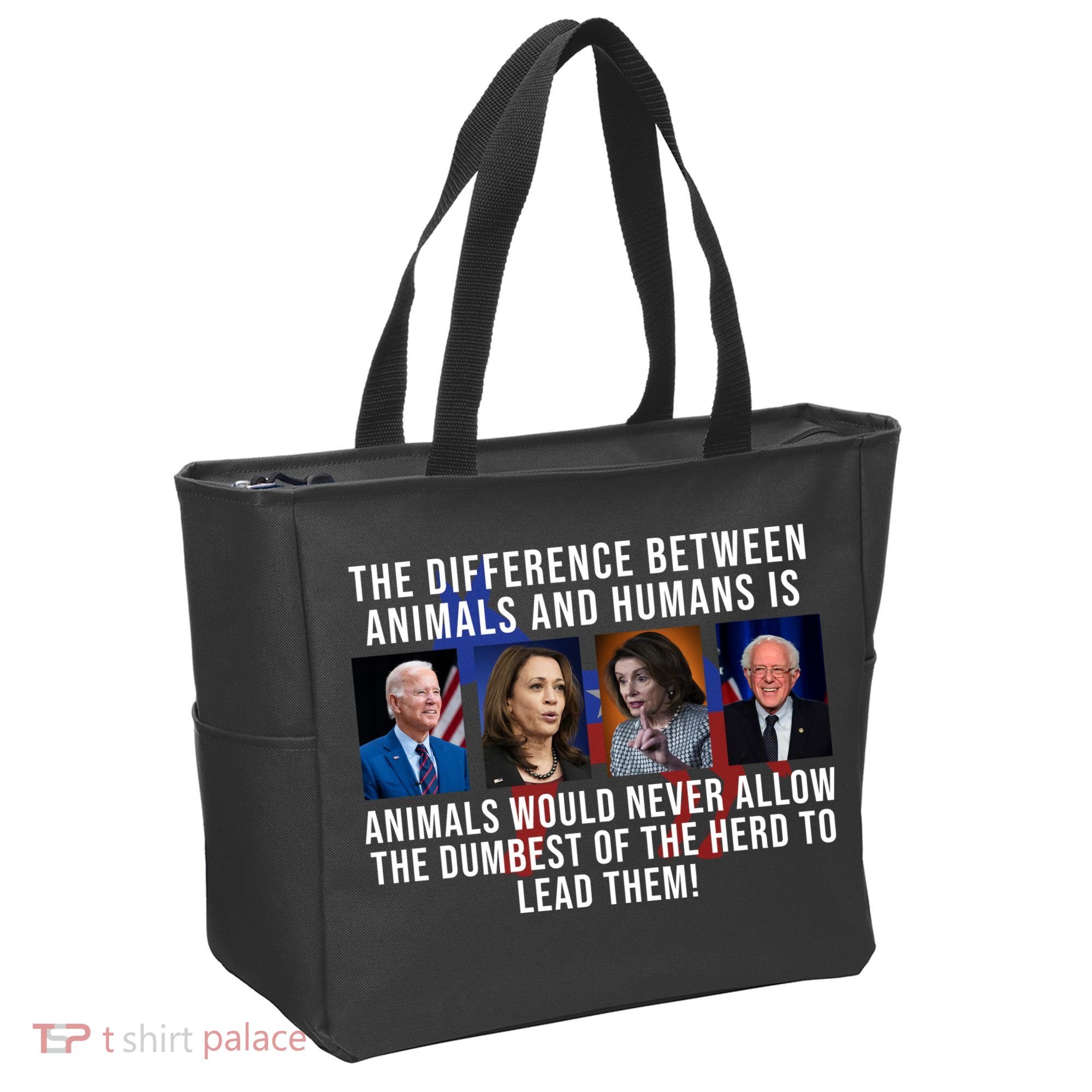The Difference Between Animals And Humans Funny Democrat Tote Bag