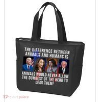 The Difference Between Animals And Humans Funny Democrat Tote Bag thumb 3