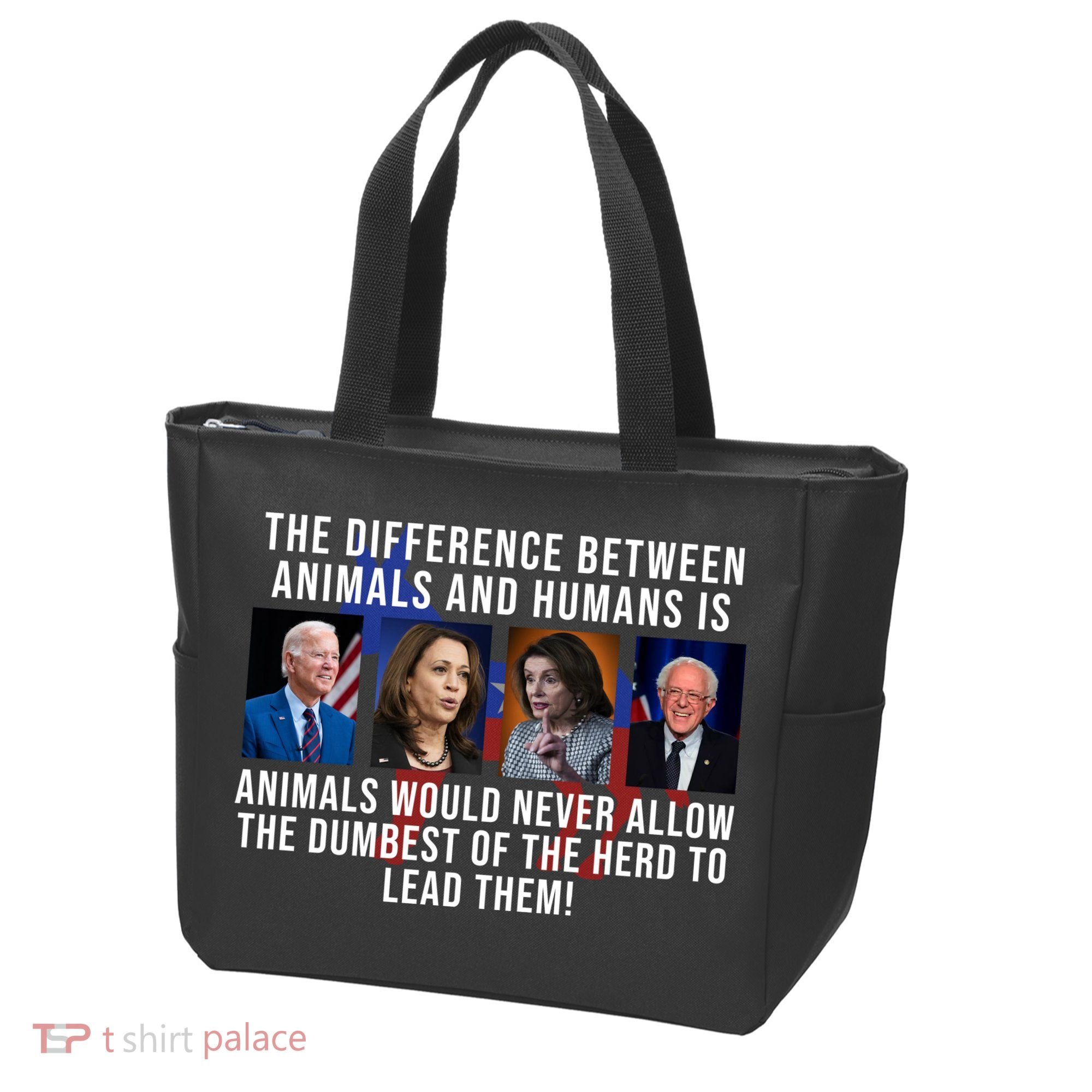 The Difference Between Animals And Humans Funny Democrat Tote Bag