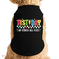 Testing Day Bruh No Stress All Flex Teacher Student Doggie Tank thumb 0