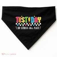 Testing Day Bruh No Stress All Flex Teacher Student USA-Made Doggie Bandana thumb 0