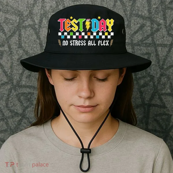 Testing Day Bruh No Stress All Flex Teacher Student Bucket Hat