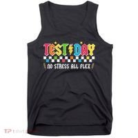 Testing Day Bruh No Stress All Flex Teacher Student Tank Top thumb 0