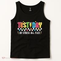 Testing Day Bruh No Stress All Flex Teacher Student Tank Top thumb 2