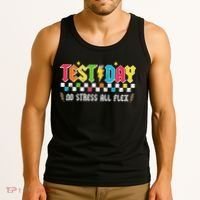 Testing Day Bruh No Stress All Flex Teacher Student Tank Top thumb 3