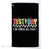 Testing Day Bruh No Stress All Flex Teacher Student Golf Towel thumb 0