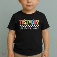 Testing Day Bruh No Stress All Flex Teacher Student Toddler T-Shirt thumb 2