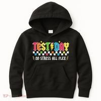 Testing Day Bruh No Stress All Flex Teacher Student Kids Hoodie thumb 0