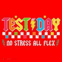 Testing Day Bruh No Stress All Flex Teacher Student Santa Hat thumb 1