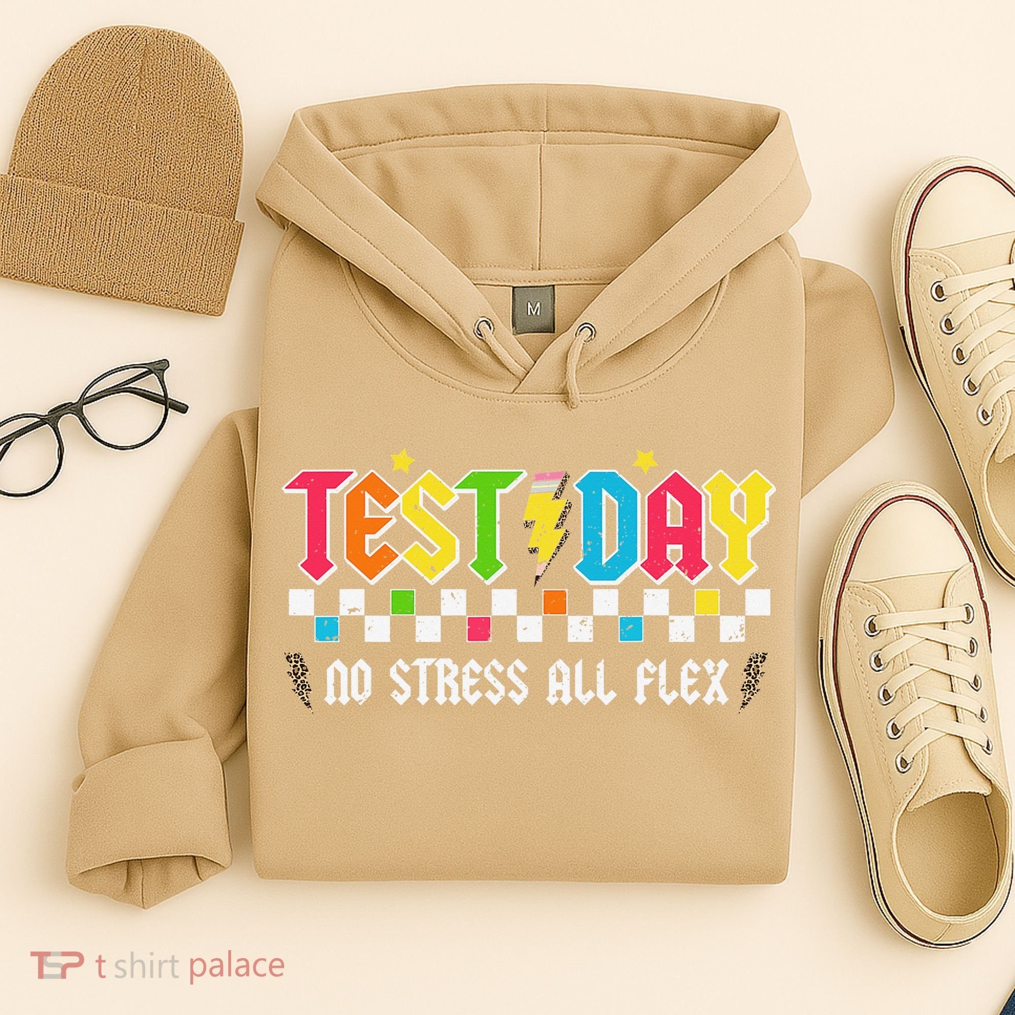 Testing Day Bruh No Stress All Flex Teacher Student Hoodie