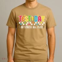 Testing Day Bruh No Stress All Flex Teacher Student T-Shirt thumb 3