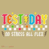 Testing Day Bruh No Stress All Flex Teacher Student Polo thumb 2