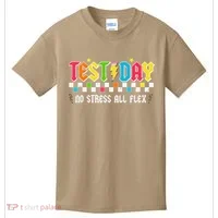 Testing Day Bruh No Stress All Flex Teacher Student Kids T-Shirt thumb 0