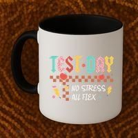 Testing Day Bruh No Stress All Flex Teacher Student Coffee Mug thumb 2