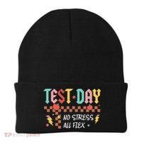 Testing Day Bruh No Stress All Flex Teacher Student Beanie thumb 0