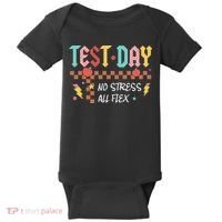Testing Day Bruh No Stress All Flex Teacher Student Baby Bodysuit thumb 0