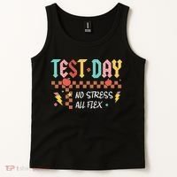 Testing Day Bruh No Stress All Flex Teacher Student Tank Top thumb 2