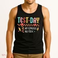Testing Day Bruh No Stress All Flex Teacher Student Tank Top thumb 3
