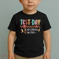 Testing Day Bruh No Stress All Flex Teacher Student Toddler T-Shirt thumb 2