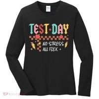 Testing Day Bruh No Stress All Flex Teacher Student Women's Long Sleeve Shirt thumb 0