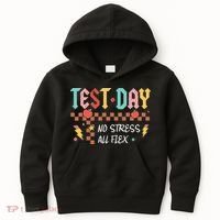 Testing Day Bruh No Stress All Flex Teacher Student Kids Hoodie thumb 0