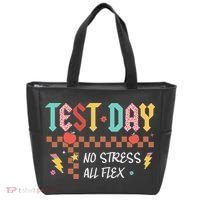 Testing Day Bruh No Stress All Flex Teacher Student Tote Bag thumb 0