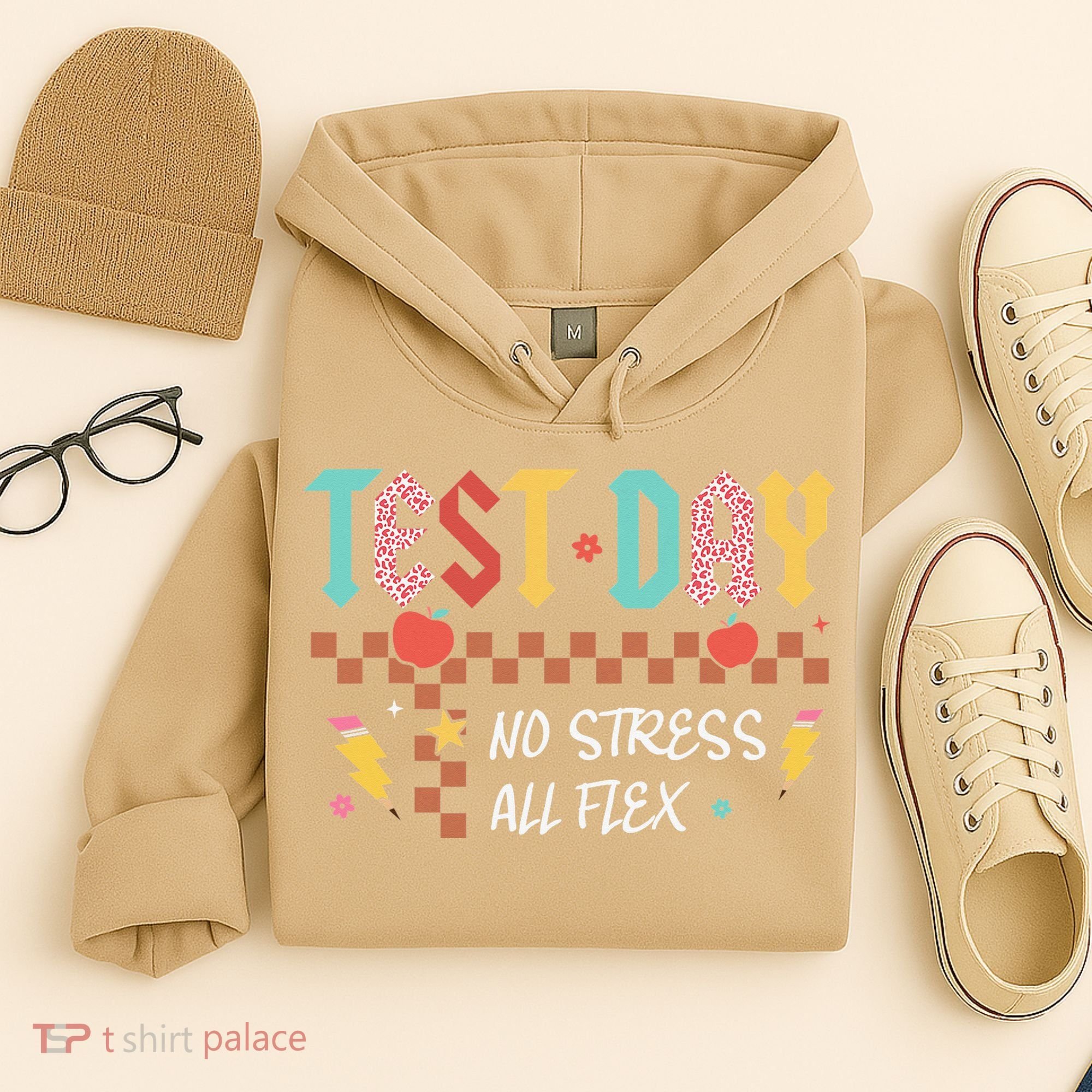 Testing Day Bruh No Stress All Flex Teacher Student Hoodie