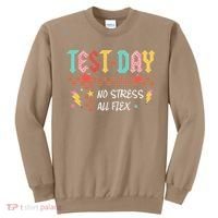Testing Day Bruh No Stress All Flex Teacher Student Sweatshirt thumb 0