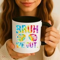 Tie Dye Bruh We Out Counselors Last Day Of School Coffee Mug thumb 3