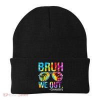 Tie Dye Bruh We Out Counselors Last Day Of School Beanie thumb 0