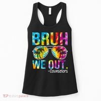 Tie Dye Bruh We Out Counselors Last Day Of School Women's Tank Top thumb 0