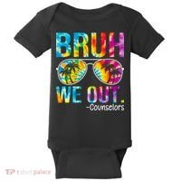 Tie Dye Bruh We Out Counselors Last Day Of School Baby Bodysuit thumb 0