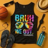 Tie Dye Bruh We Out Counselors Last Day Of School Tank Top thumb 4