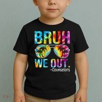 Tie Dye Bruh We Out Counselors Last Day Of School Toddler T-Shirt thumb 2